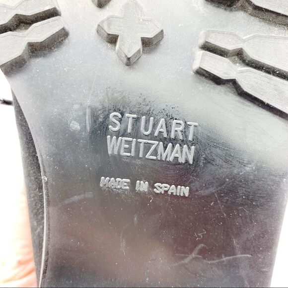 STUART WEITZMAN Black Suede and Animal Print Calf-hair Lug Sole Tie‎ Oxfords EUC - Picture 14 of 16